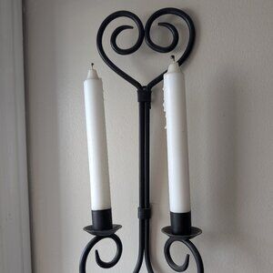 Set of 2 Wrought Iron Wall Sconce Candle Holders